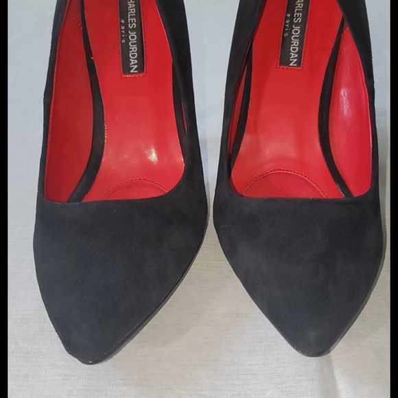 Charles Jourdan black suede pumps shoes - Picture 10 of 11